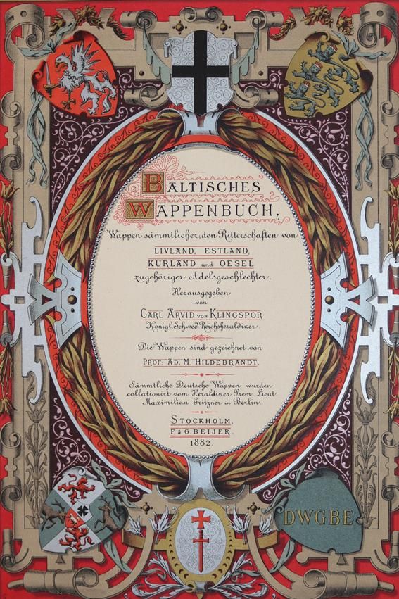 Große Abbildung Nr.1: 142-445 Klingspor,C.A.v.: (Genealogie und Heraldik, Baltikum)