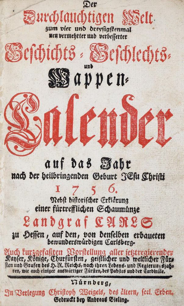 Große Abbildung Nr.1: 142-455 Wappen-Kalender.: (Genealogie und Heraldik)