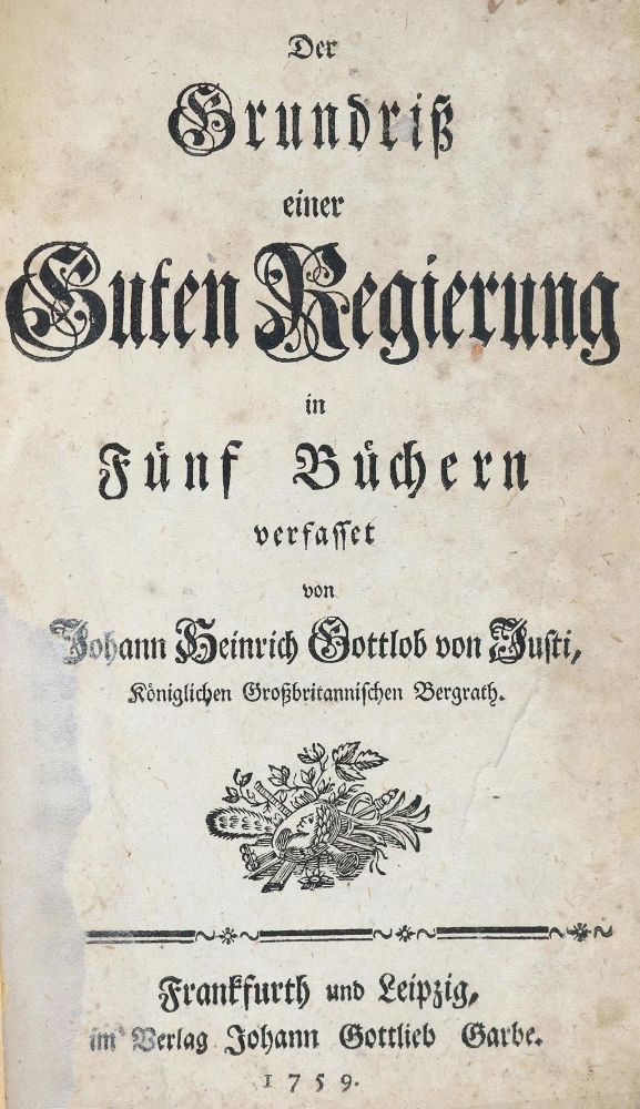 Große Abbildung Nr.1: 142-457 Justi,J.H.G.v.: (Politik und Staatswissenschaften)