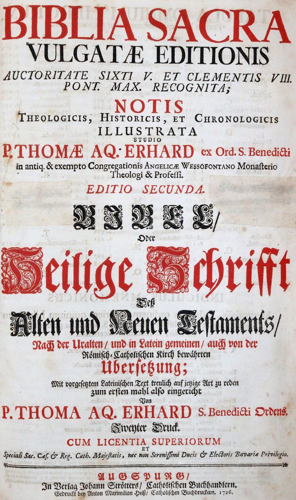 Große Abbildung Nr.1: 142-47 Biblia latina-germanica.: (Bibeln)