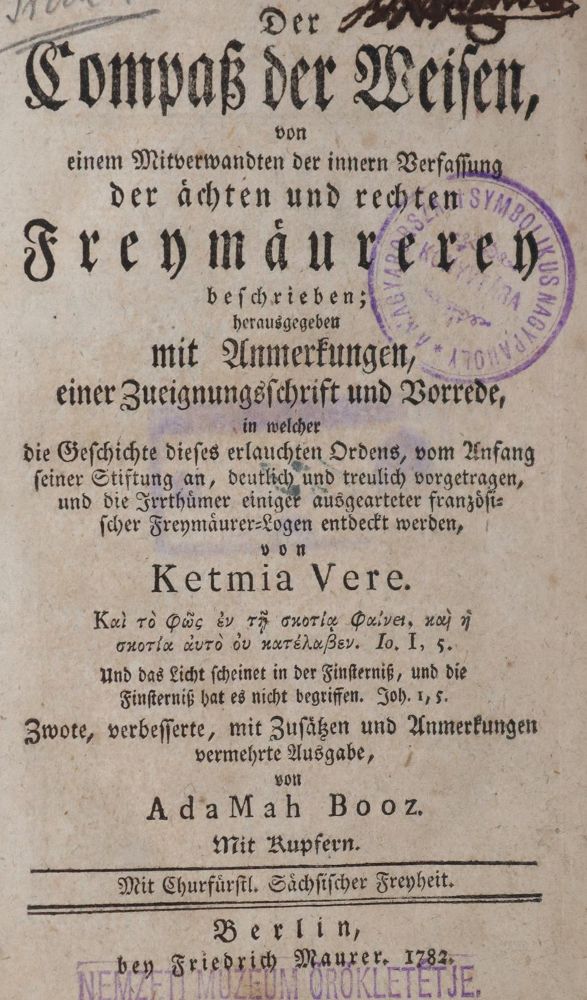 Große Abbildung Nr.1: 142-484 Ketmia Vere (d.i. A.M.Birkholz).: (Freimaurerei)