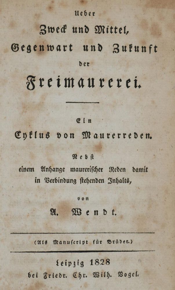 Große Abbildung Nr.1: 142-485 Wendt,A.: (Freimaurerei)