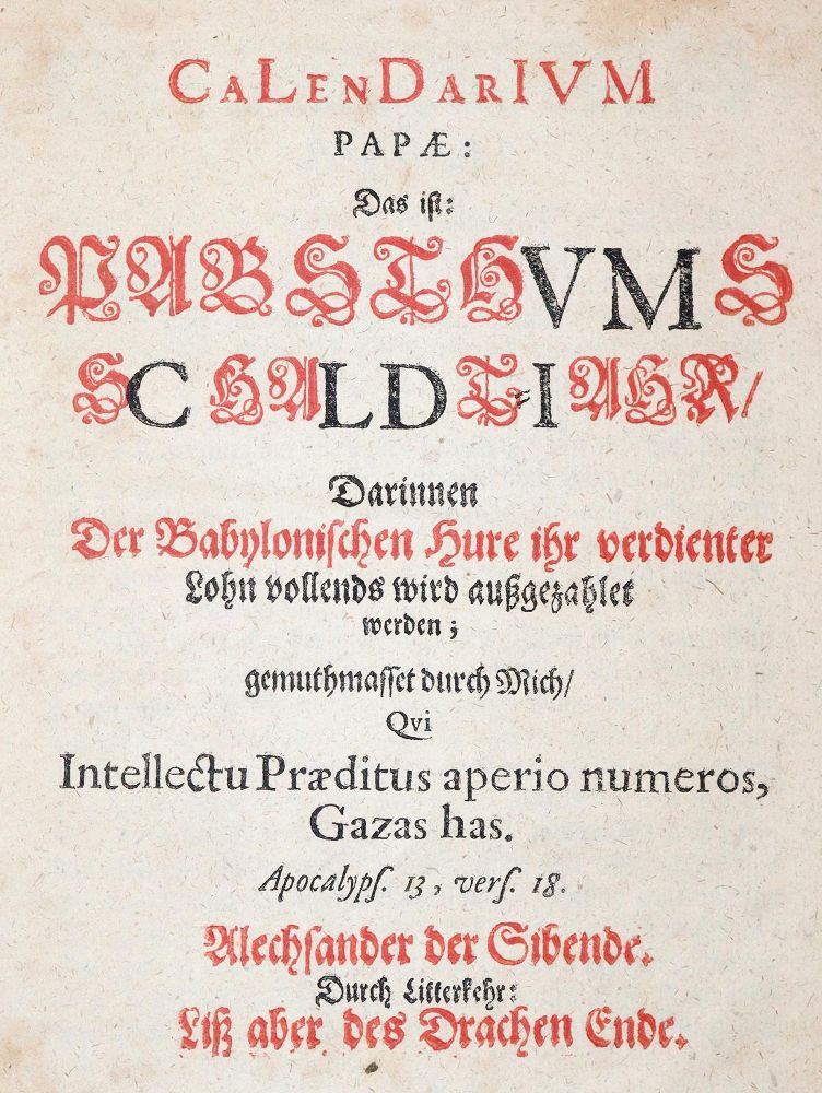Große Abbildung Nr.1: 142-489 Calendarium Papae:: (Grenzwissenschaften und Okkultismus)