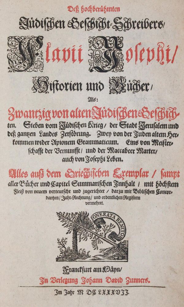 Große Abbildung Nr.1: 142-500 Josephus,F.: (Judaica)