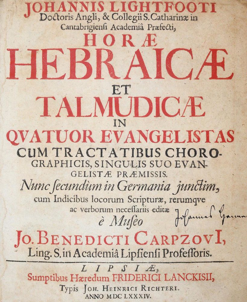 Große Abbildung Nr.1: 142-501 Lightfoot,J.: (Judaica)