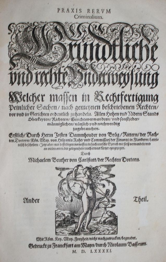 Große Abbildung Nr.3: 142-517 Damhouder,J.: (Juridica und Kriminologie)