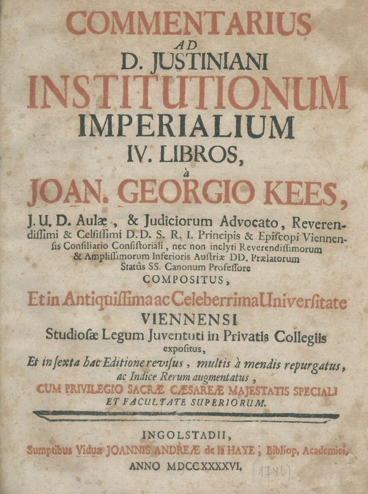 Große Abbildung Nr.1: 142-526 Kees,J.G.: (Juridica und Kriminologie)