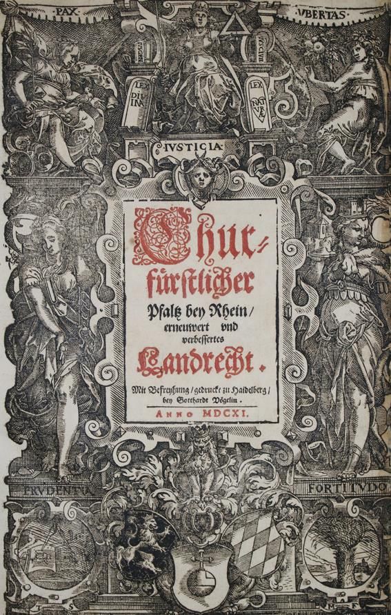 Große Abbildung Nr.1: 142-536 Churfürstlich Pfalz Bey Rhein,: (Juridica und Kriminologie, Pfalz)
