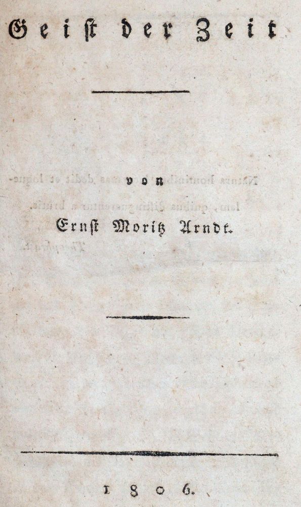 Große Abbildung Nr.1: 142-548 Arndt,E.M.: (Jus der Bibliothek v. Prof. Thomas Würtenberger)
