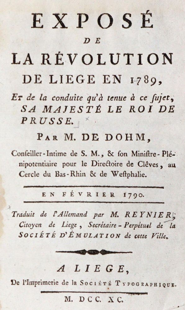 Große Abbildung Nr.1: 142-552 Dohm,(C.W.v.).: (Jus der Bibliothek v. Prof. Thomas Würtenberger, Benelux)