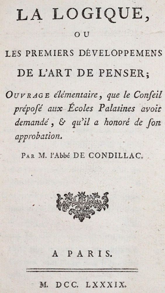 Große Abbildung Nr.1: 142-558 Condillac,E.Bonnot de.: (Jus der Bibliothek v. Prof. Thomas Würtenberger)