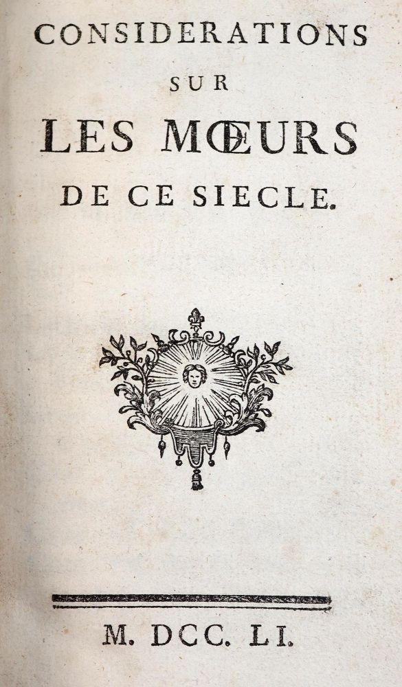 Große Abbildung Nr.1: 142-567 (Duclos,C.P.).: (Jus der Bibliothek v. Prof. Thomas Würtenberger)