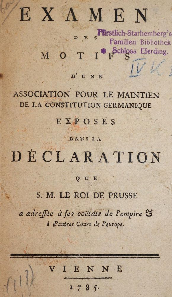 Große Abbildung Nr.1: 142-568 Examen des motifs: (Jus der Bibliothek v. Prof. Thomas Würtenberger)