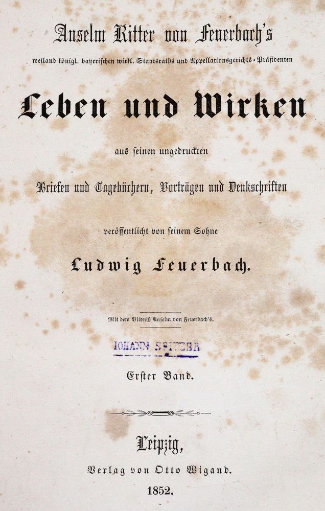 Große Abbildung Nr.1: 142-569 Feuerbach,J.P.A.v.: (Jus der Bibliothek v. Prof. Thomas Würtenberger)