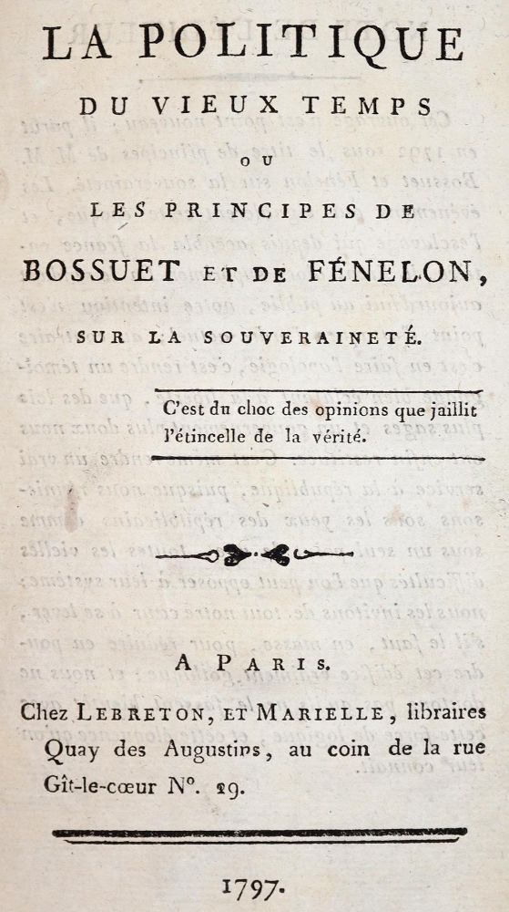 Große Abbildung Nr.1: 142-571 Bossuet,J.B.: (Jus der Bibliothek v. Prof. Thomas Würtenberger, Frankreich)