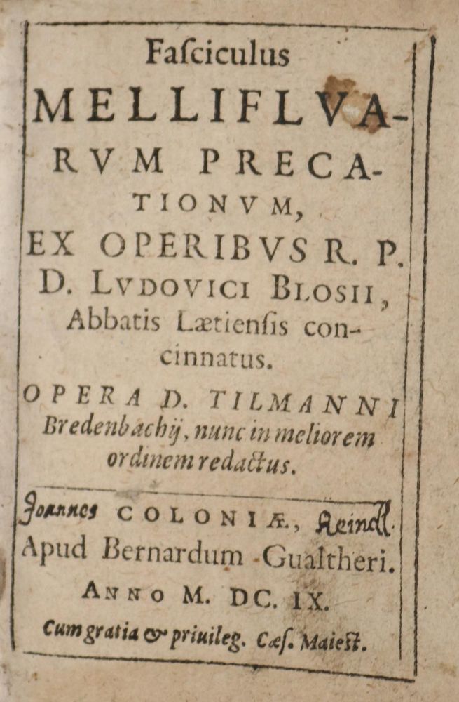 Große Abbildung Nr.1: 142-58 Blois,L.de.: (Alte Drucke, Handschriften und Theologie)