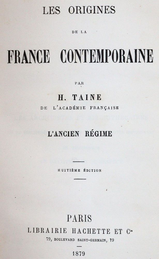 Große Abbildung Nr.1: 142-582 Taine,H.: (Jus der Bibliothek v. Prof. Thomas Würtenberger, Frankreich)