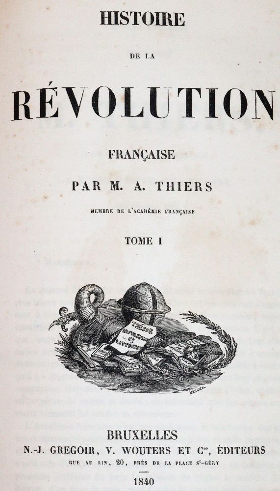 Große Abbildung Nr.1: 142-583 Thiers,A.: (Jus der Bibliothek v. Prof. Thomas Würtenberger, Frankreich)