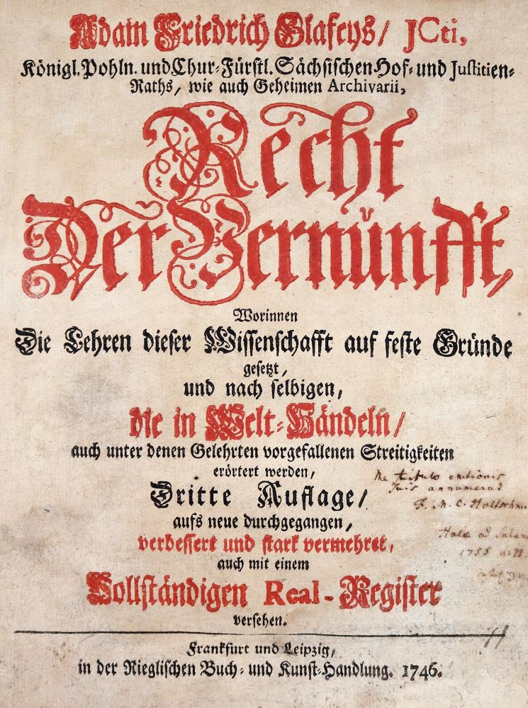 Große Abbildung Nr.1: 142-585 Glafey,A.F.: (Jus der Bibliothek v. Prof. Thomas Würtenberger)