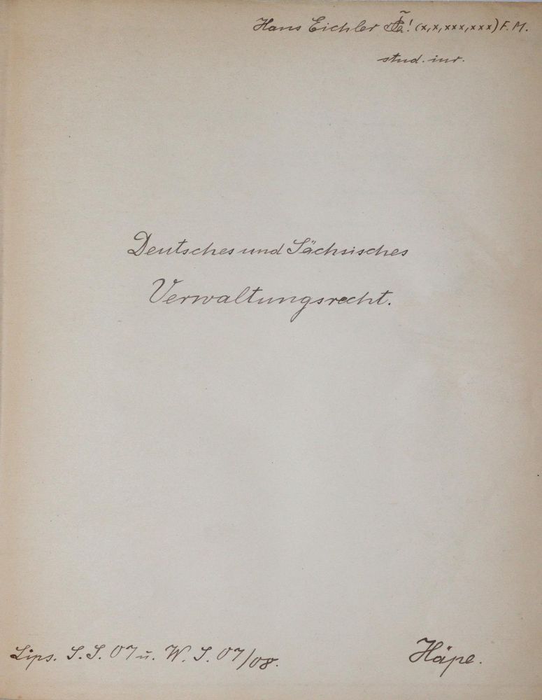 Große Abbildung Nr.1: 142-587 Deutsches: (Jus der Bibliothek v. Prof. Thomas Würtenberger, Handschriften)