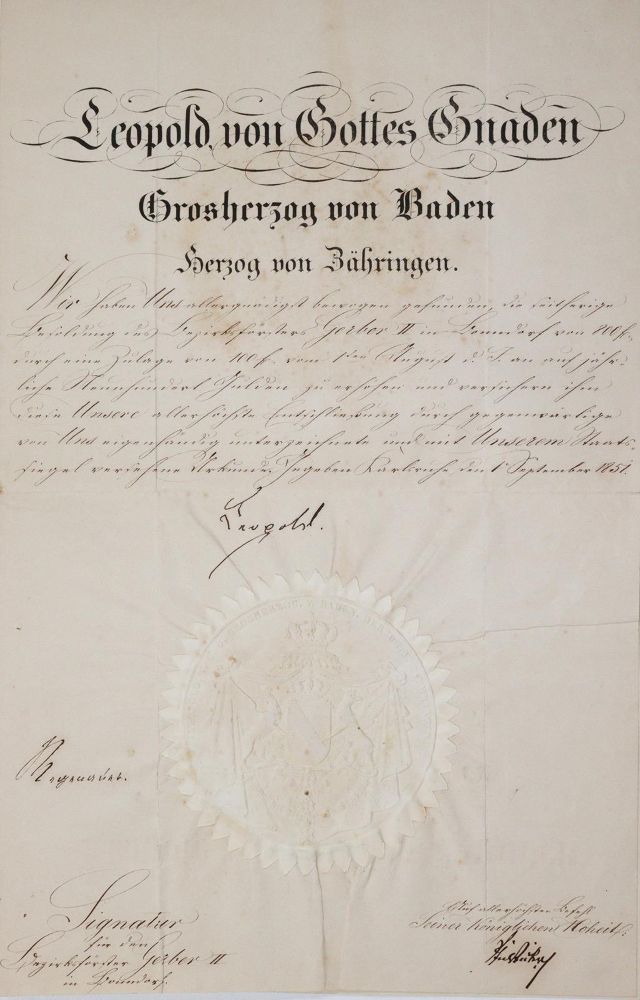 Große Abbildung Nr.1: 142-596 Leopold,: (Jus der Bibliothek v. Prof. Thomas Würtenberger, Historische Dokumente)