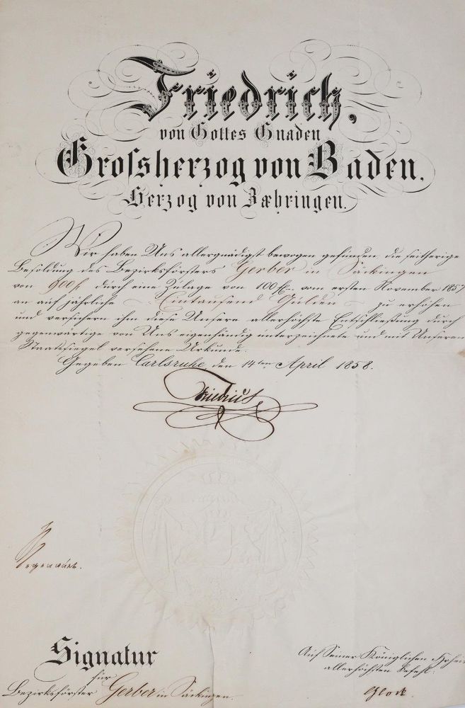 Große Abbildung Nr.4: 142-596 Leopold,: (Jus der Bibliothek v. Prof. Thomas Würtenberger, Historische Dokumente)