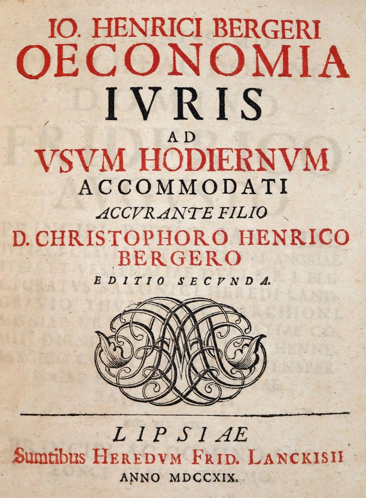 Große Abbildung Nr.1: 142-610 Berger,J.H.v.: (Jus der Bibliothek v. Prof. Thomas Würtenberger, Juridica und Kriminologie)