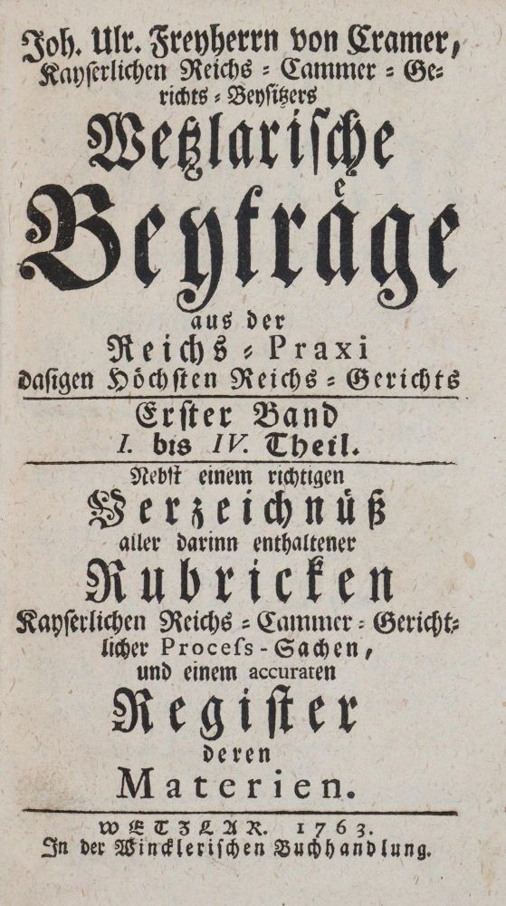 Große Abbildung Nr.1: 142-617 Cramer,J.U.: (Jus der Bibliothek v. Prof. Thomas Würtenberger, Juridica und Kriminologie)