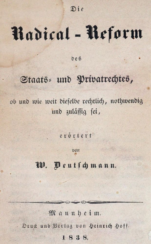 Große Abbildung Nr.1: 142-619 Deutschmann,W.: (Jus der Bibliothek v. Prof. Thomas Würtenberger, Juridica und Kriminologie)