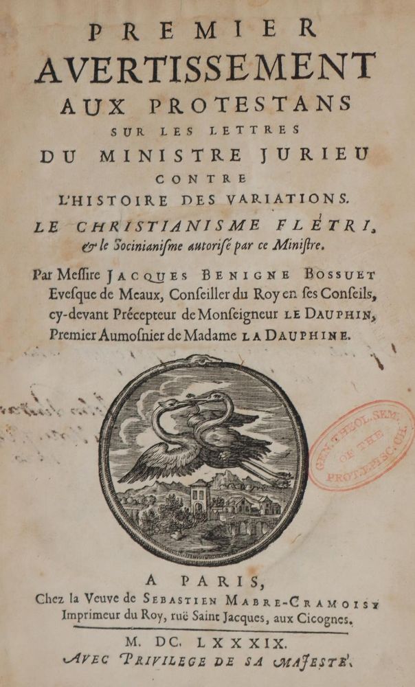 Große Abbildung Nr.1: 142-62 Bossuet,J.B.: (Alte Drucke, Handschriften und Theologie)