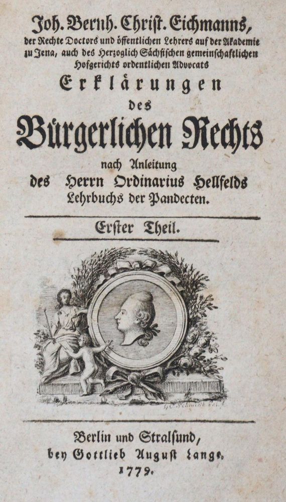 Große Abbildung Nr.1: 142-624 Eichmann,J.B.C.: (Jus der Bibliothek v. Prof. Thomas Würtenberger, Juridica und Kriminologie)