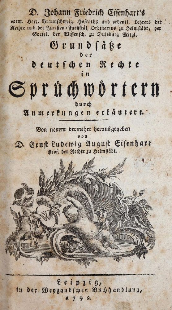 Große Abbildung Nr.1: 142-625 Eisenhart,J.F.: (Jus der Bibliothek v. Prof. Thomas Würtenberger, Juridica und Kriminologie)