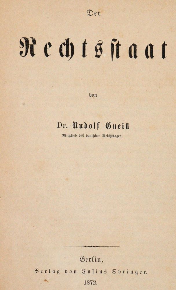 Große Abbildung Nr.1: 142-634 Gneist,R.: (Jus der Bibliothek v. Prof. Thomas Würtenberger, Juridica und Kriminologie)