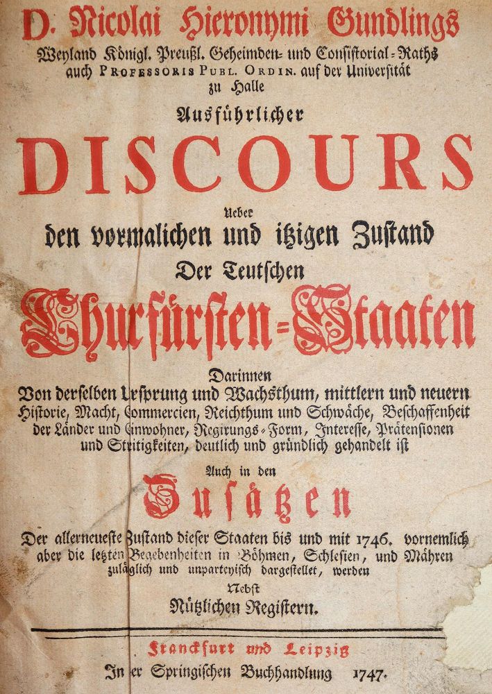 Große Abbildung Nr.2: 142-635 Gundling,N.H.: (Jus der Bibliothek v. Prof. Thomas Würtenberger, Juridica und Kriminologie)