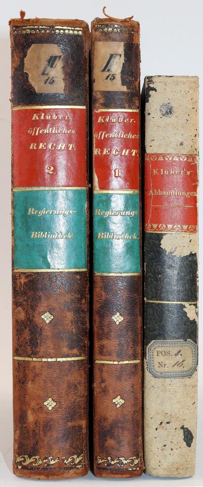 Große Abbildung Nr.2: 142-643 Klüber,J.L.: (Jus der Bibliothek v. Prof. Thomas Würtenberger, Juridica und Kriminologie)