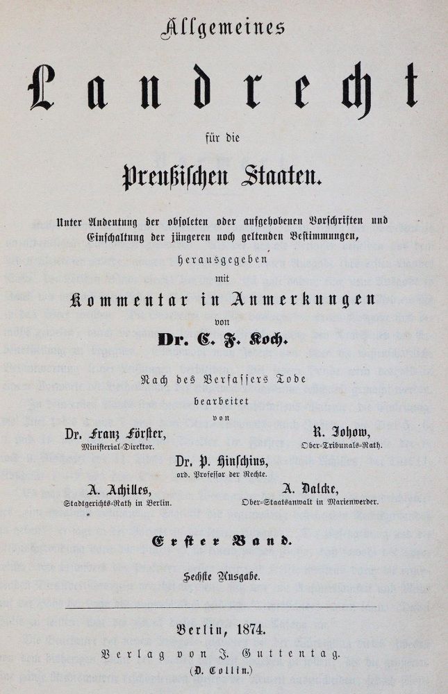 Große Abbildung Nr.1: 142-645 Koch,C.F.: (Jus der Bibliothek v. Prof. Thomas Würtenberger, Juridica und Kriminologie)