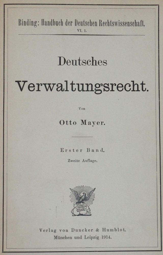 Große Abbildung Nr.1: 142-649 Mayer,O.: (Jus der Bibliothek v. Prof. Thomas Würtenberger, Juridica und Kriminologie)