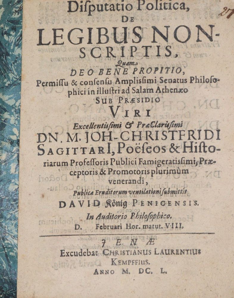 Große Abbildung Nr.1: 142-657 Sagittarius,C.: (Jus der Bibliothek v. Prof. Thomas Würtenberger, Juridica und Kriminologie)