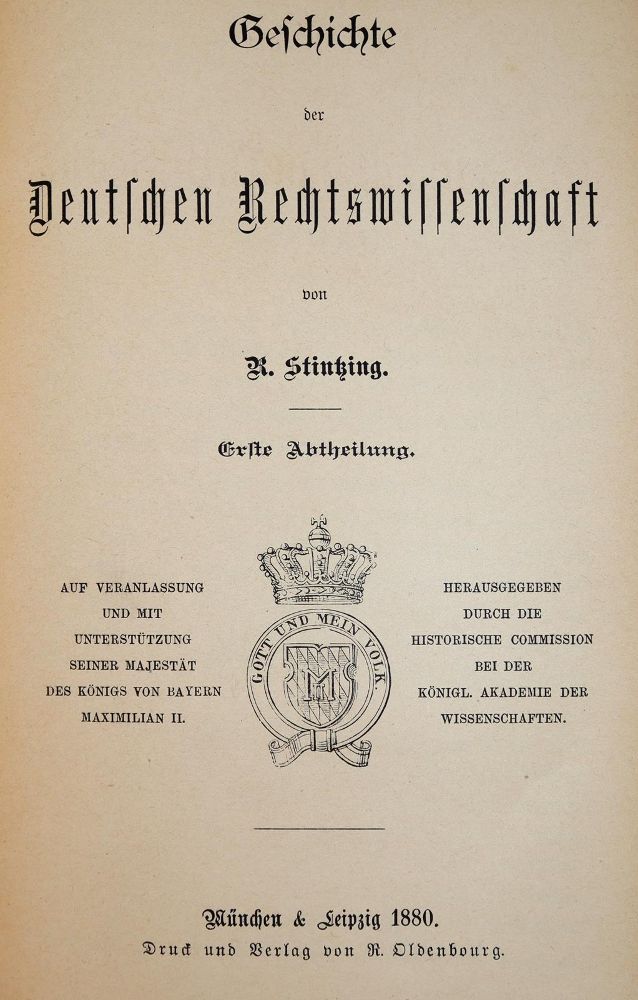 Große Abbildung Nr.1: 142-661 Stintzing,R.v. u. E.Landsberg.: (Jus der Bibliothek v. Prof. Thomas Würtenberger, Juridica und Kriminologie)