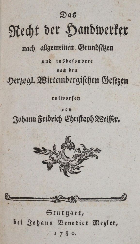 Große Abbildung Nr.1: 142-667 Weisser,J.F.C.: (Jus der Bibliothek v. Prof. Thomas Würtenberger, Juridica und Kriminologie)