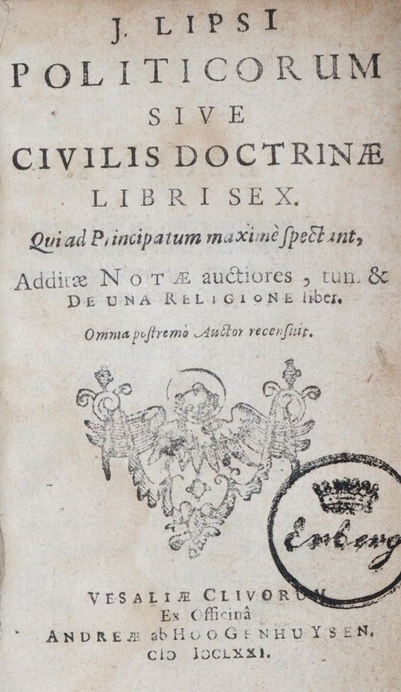 Große Abbildung Nr.1: 142-676 Lipsius,J.: (Jus der Bibliothek v. Prof. Thomas Würtenberger)