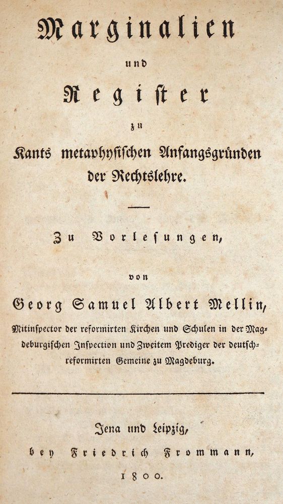 Große Abbildung Nr.1: 142-680 Mellin,G.S.A.: (Jus der Bibliothek v. Prof. Thomas Würtenberger)