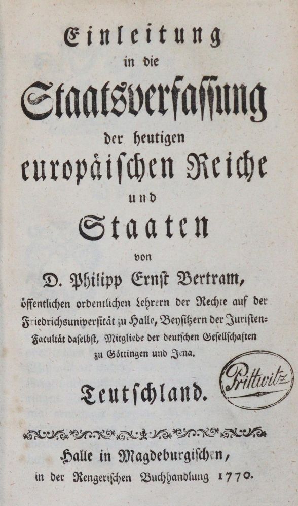 Große Abbildung Nr.1: 142-699 Bertram,P.E.: (Jus der Bibliothek v. Prof. Thomas Würtenberger, Politik und Staatswissenschaften)
