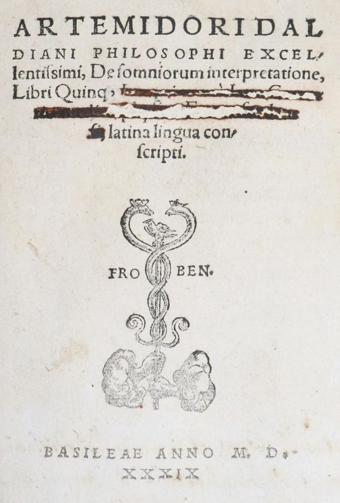 Große Abbildung Nr.1: 142-7 Artemidorus Daldianus.: (Alte Drucke, Handschriften und Theologie)