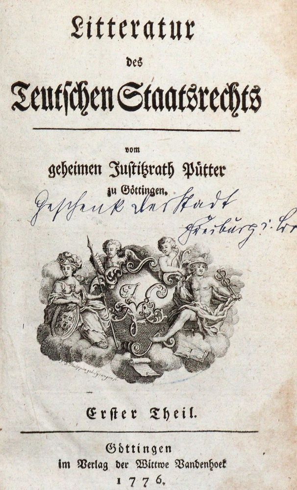 Große Abbildung Nr.1: 142-725 Pütter,J.S.: (Jus der Bibliothek v. Prof. Thomas Würtenberger, Politik und Staatswissenschaften)