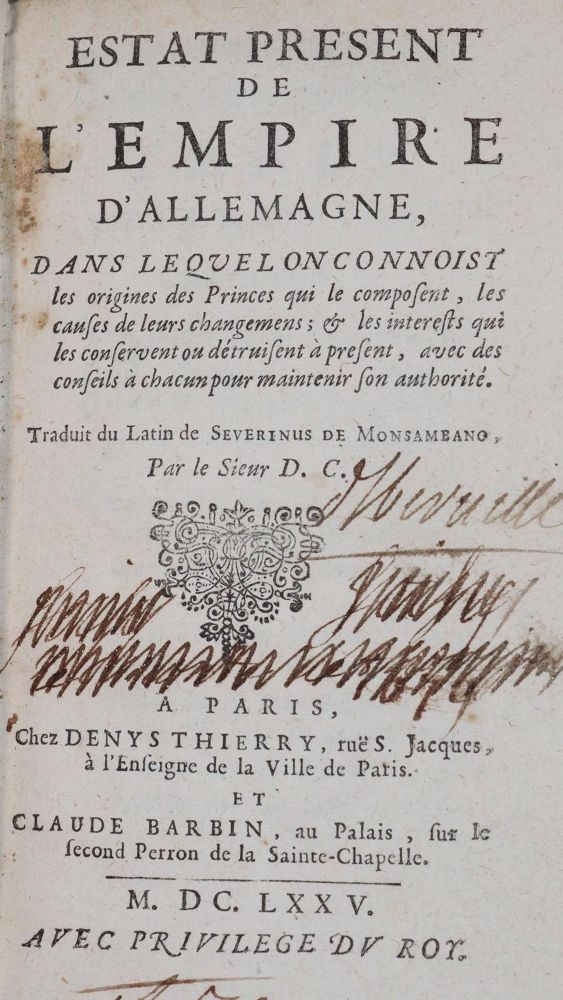 Große Abbildung Nr.1: 142-727 (Pufendorf,S.v.).: (Jus der Bibliothek v. Prof. Thomas Würtenberger, Politik und Staatswissenschaften)