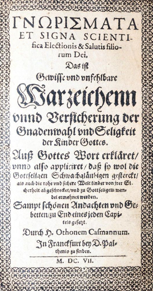 Große Abbildung Nr.1: 142-74 Casmann,O.: (Alte Drucke, Handschriften und Theologie)