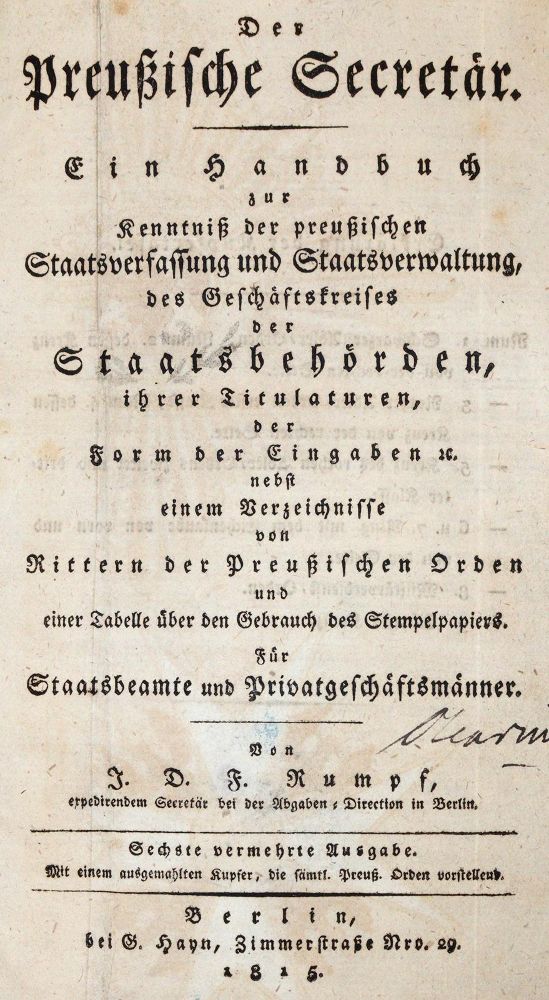Große Abbildung Nr.1: 142-743 Rumpf,J.D.F.: (Jus der Bibliothek v. Prof. Thomas Würtenberger)