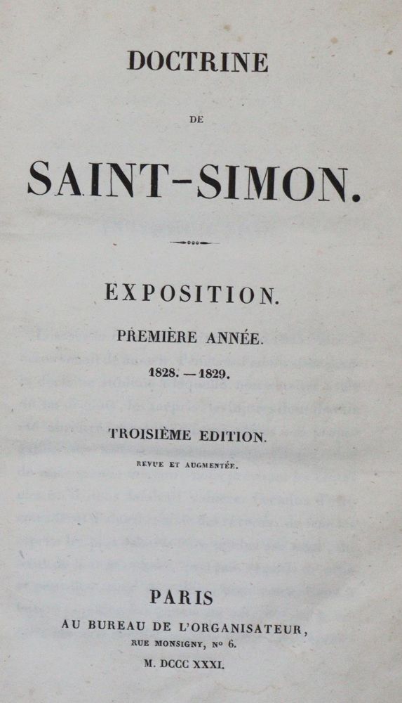 Große Abbildung Nr.1: 142-749 Doctrine de Saint-Simon.: (Jus der Bibliothek v. Prof. Thomas Würtenberger, Sozialismus)