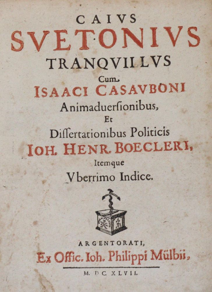 Große Abbildung Nr.1: 142-750 Suetonius Tranquillus,C.: (Jus der Bibliothek v. Prof. Thomas Würtenberger)